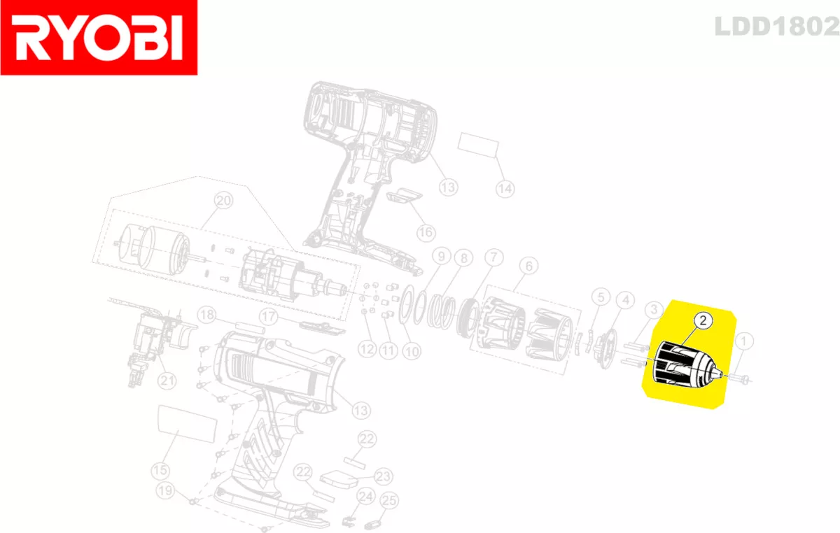 mandrin à serrage rapide réf. 5131012331 Ryobi